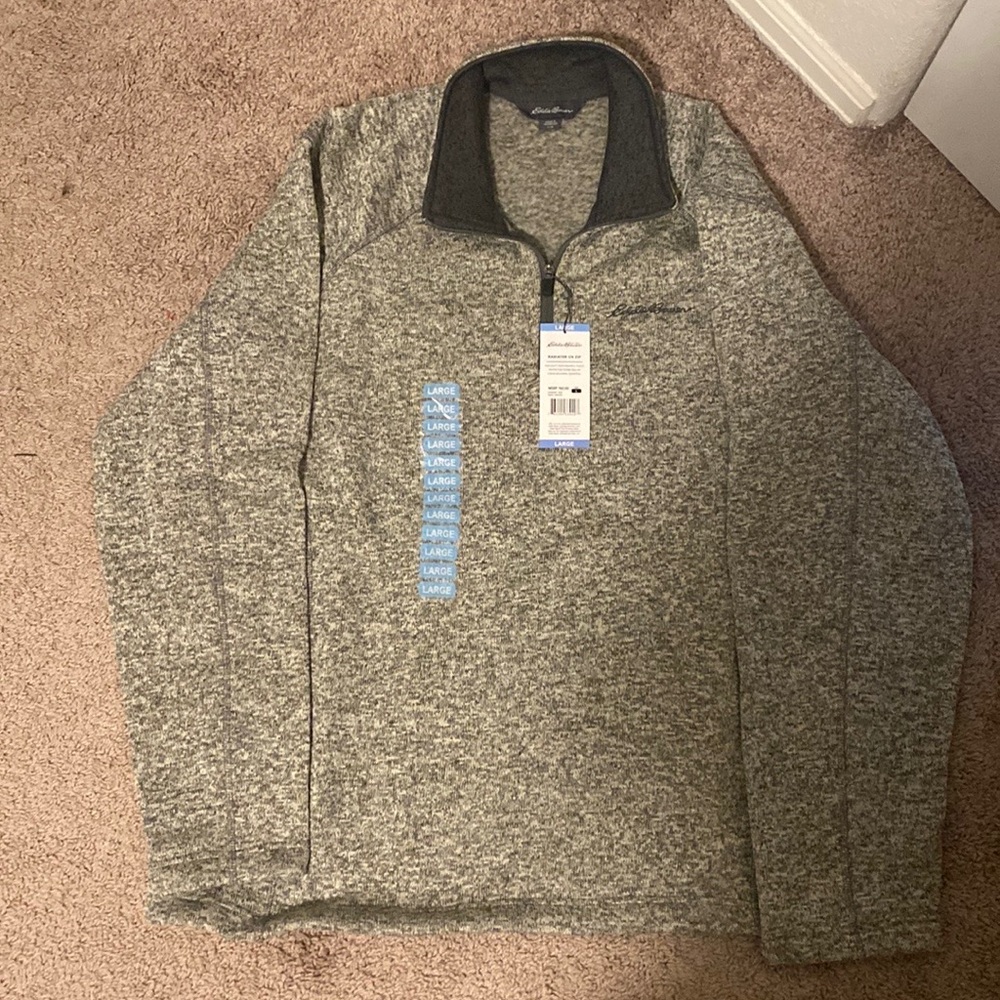 Brand new light gray Eddie Bauer sweatshirt, size large